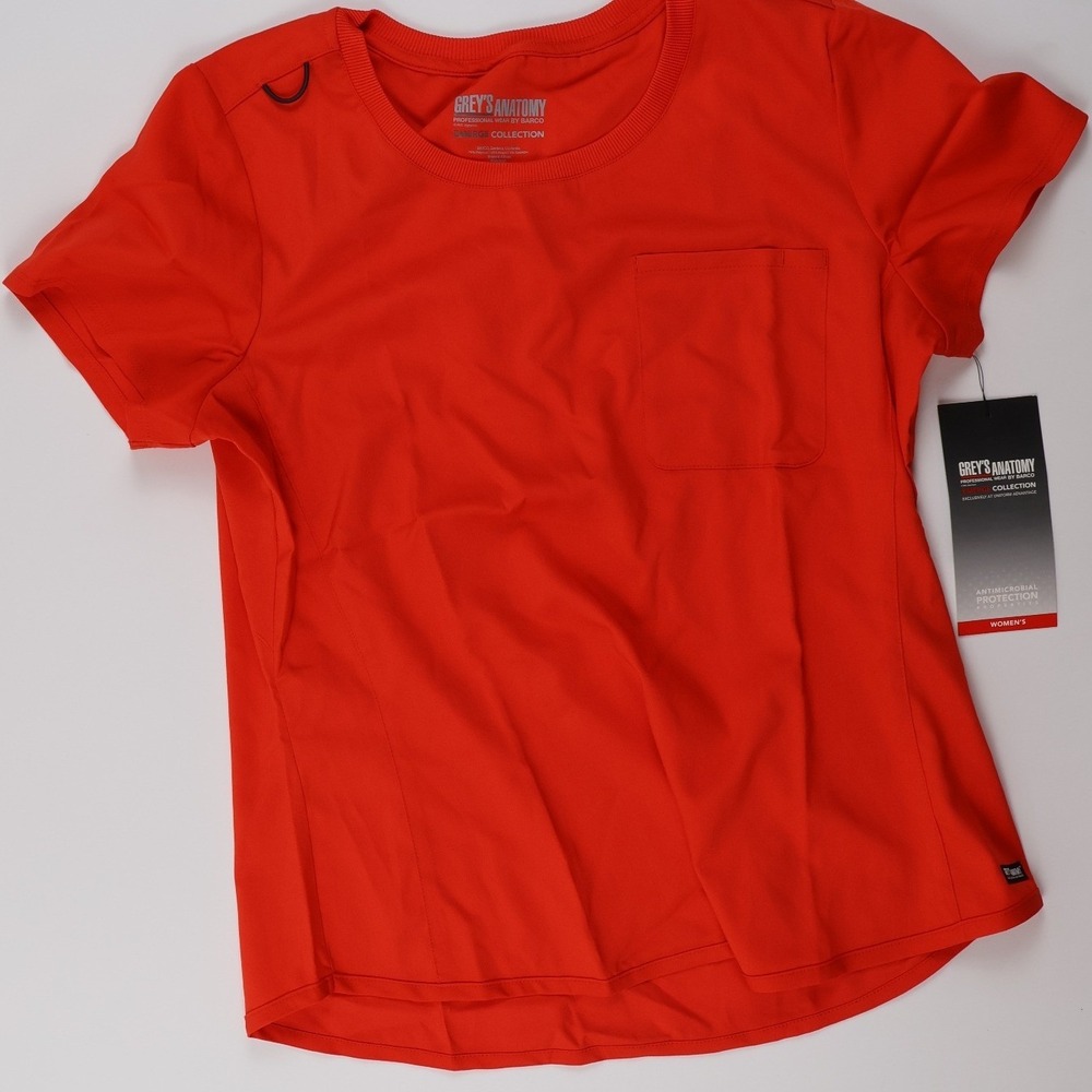 Grey's Anatomy Scrub Top Emerge Crewneck Sunset Orange Large NWT